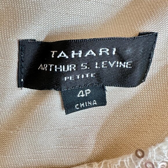 Petite Cocktail Dress Beaded Bodice Sleeveless Size 4 Petite Ivory Lace - Picture 4 of 15